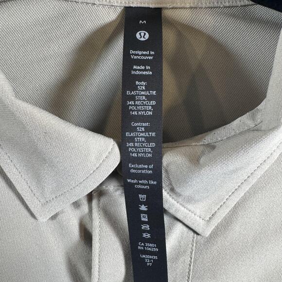 Lululemon Venture Overshirt Mens Medium L/S Button Down Stretch Vapor - Picture 3 of 14